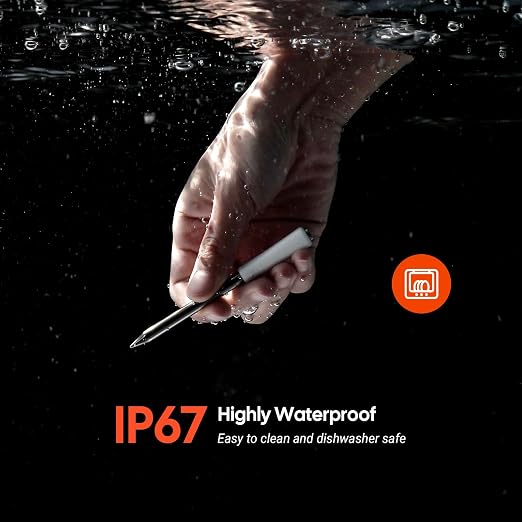 INKBIRD Mini Wireless Meat Thermometer, Bluetooth 5.4,1000ft/305m Ultra Long Connection, 60 Min Offline Data Storage, IP67 Waterproof, White LED Display, Ideal for BBQ, Grill, and Smoker