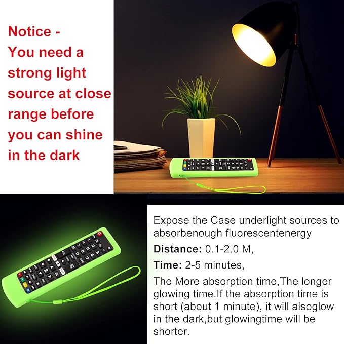 Silicone Protective Case for LG-TV-Remote Glow in The Dark, Remote Cover for LG Smart TV AKB75095307 AKB75375604 AKB74915305(Luminous Green + Blue)【2 Pack】