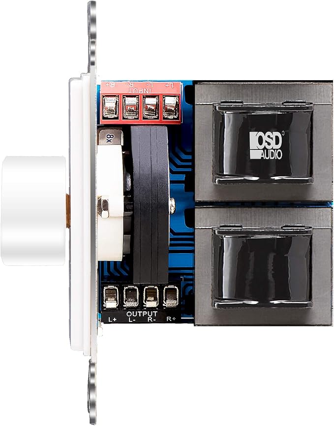 OSD Audio 100W in Wall Volume Control Impedance Matching for Home Speakers, Rotary Knob White SVC100