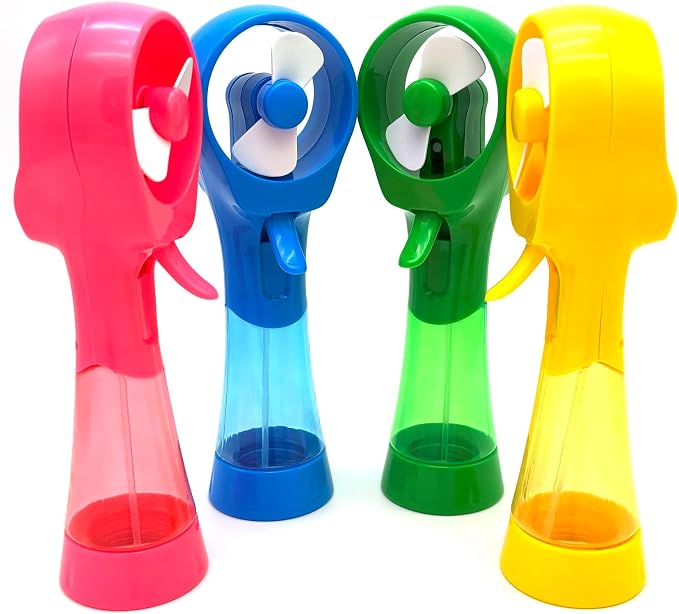 Handheld Misting Fan Portable Rechargeable Water Spray Fan for Outdoor Adventures, Travel and Pool (Blue/Green/Yellow)