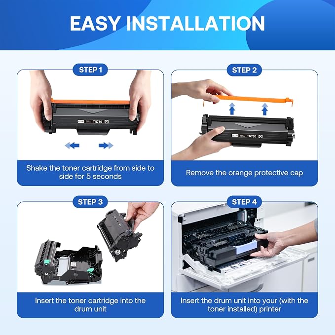 WEAREC TN760 Toner Cartridge and DR730 Drum Unit Replacement for Brother TN-760 TN730 DR730 DR 730 Work with DCP-L2550DW HL-L2350DW HL-L2390DW HL-L2395DW Printer (2 Toners, 1 Drum Unit, 3Pack)