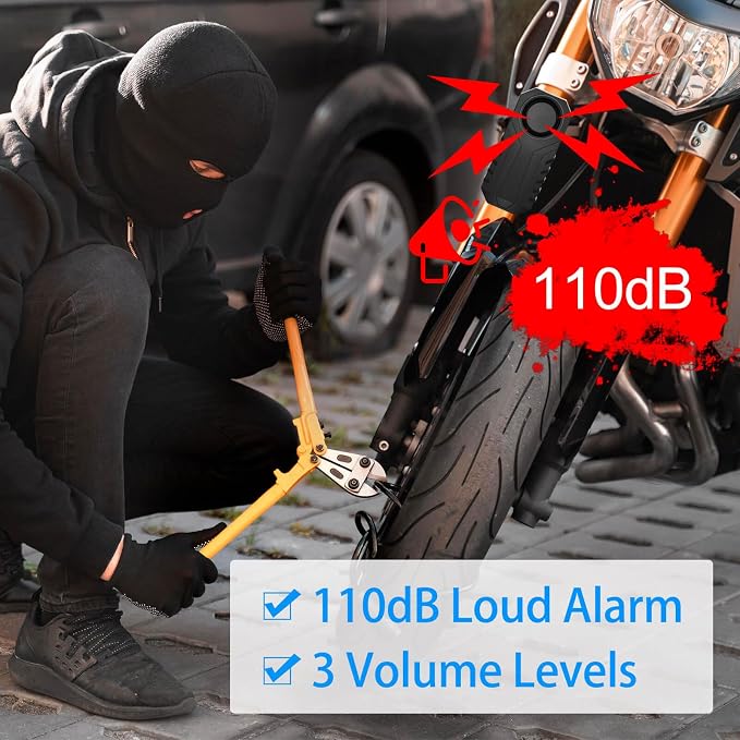 USUPERINK Bike Alarm with 2Remotes, Bike Anti Theft Alarm, Alarms for Ebikes, 113dB Loud Waterproof Wireless Anti-Theft Vibration Motorcycle Bicycle Vehicle Security System