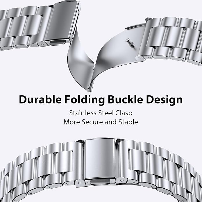 Stainless Steel Metal Band Compatible Samsung Galaxy Watch Ultra 47mm(2025 2024) with Case,Replacement Business 22mm Strap for Galaxy Watch 7 8 Ultra for Men (black+silver)