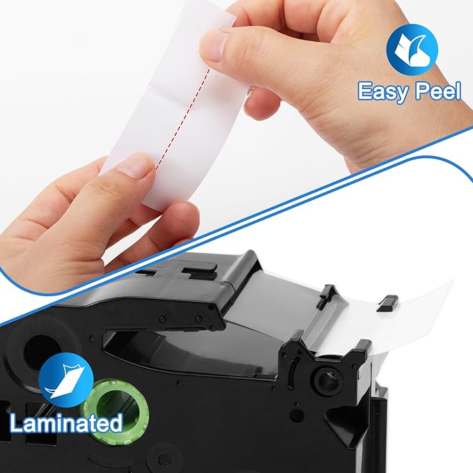 Labelife 36mm Label Tape TZe-261 Replacement for Brother P Touch TZe TZ Tape 36mm 1.4 Inch Laminated White TZe261 TZ-261 for Brother Ptouch PT-P910BT PT-P900W PT-P950W PT-530 PT550 Label Maker, 4-Pack
