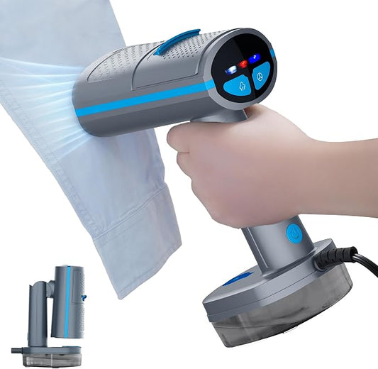 Hausmeister Steamflex Vacuum Steamer for Clothes, 3500Pa Auto-Grip Suction Portable Garment Steamer - 1200W Foldable Travel Steam Iron | 230ml Tank, 20s Fast Heat & Dual-Use Fabric Wrinkle Remover