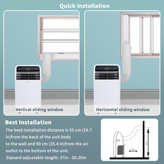 Shinco 12,000 BTU Portable Air Conditioner, Portable AC Unit with Built-in Cool, Dehumidifier&Fan Modes for Room up to 400 sq.ft, Room Air Conditioner with Remote Control, 24 Hour Timer