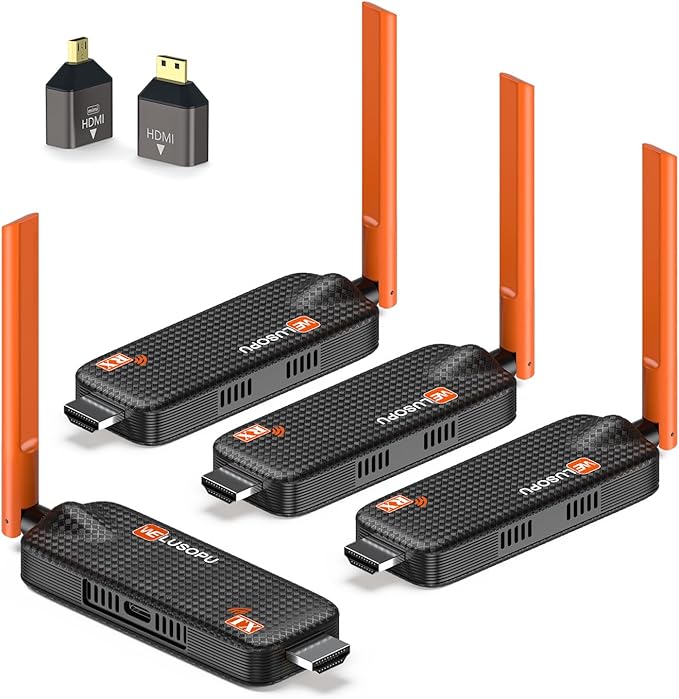Wireless HDMI 3 Receivers and Transmitter, Support Up to 6 Receivers, 5.8G 60Hz HDMI Wireless Extender Casting Content for PC Laptop Camera TV Box to Multiple TVs Monitors Projectors -165FT