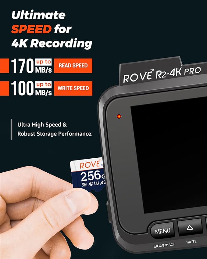 ROVE Ultimate Micro SD Card microSDXC 256GB Memory Card with USB 3.2 Type C Card Reader 170MB/s C10, U3, V30, 4K, A2 for Dash Cam, Android Smart Phones, Tablets, Games (Pack of 2)