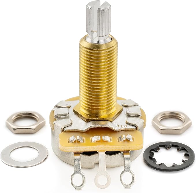 CTS 450 A500K Pots Long Split Shaft 3/4 Inch 10% Audio Taper Potentiometers for Electric Guitar Bass (Set of 2)