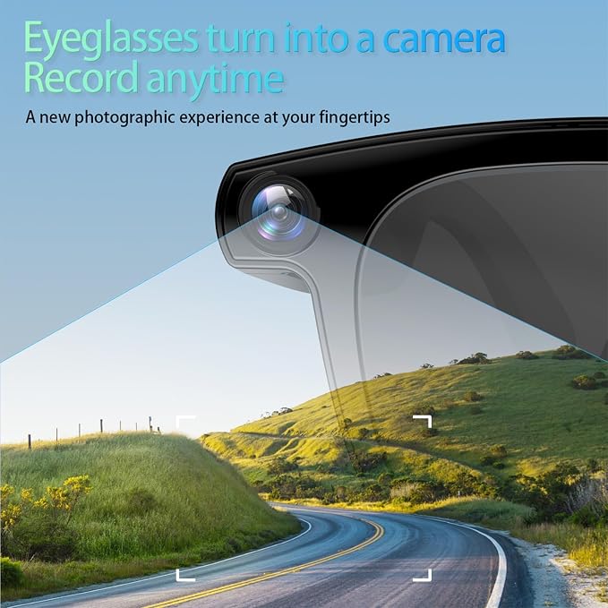 AI Smart Glasses with Camera, 4K Photos & 1080P Video,Real-Time Translation, Bluetooth 5.3, Assistant Conversation, Suitable for Vlogging,Cycling, Hiking Travel, Business