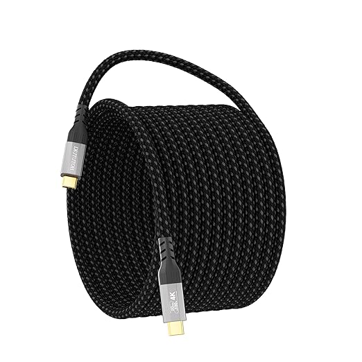 20FT usbc to usbc Cable Compatible with Thunderbolt 4/3, 20Gbps High Speed Data Transfer, 100W PD Fast Charging, 4K@60Hz Video Monitor Display Cord,USB 3.2 gen 2 for ssd