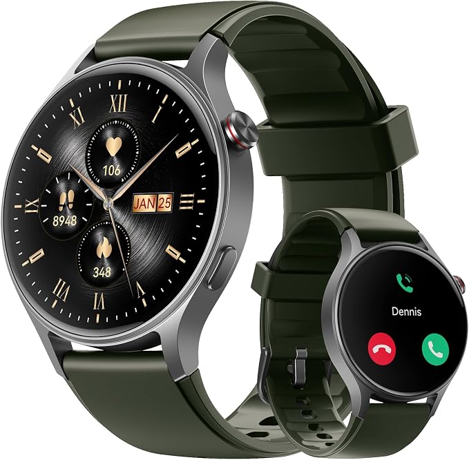 Smart Watch for Men Women, Answer/Make Call, AMOLED Ultra-Clear Screen Activity Trackers with Heart Rate/Sleep/SpO2 Monitor, Smartwatch for iPhone/Samsung/Android, 110+ Sport Modes, 3ATM Waterproof