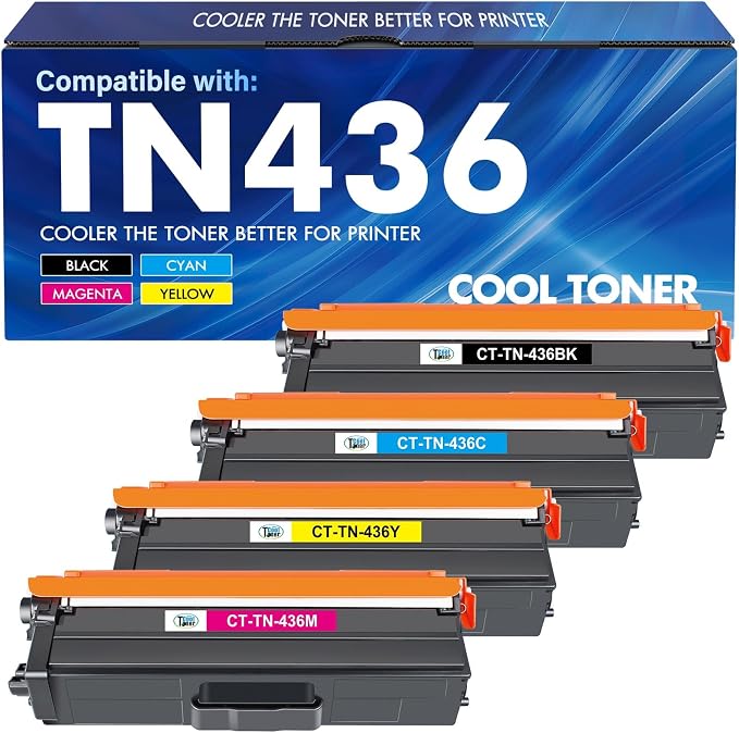 TN436 Toner Cartridge Set MFC-L8900CDW Compatible for Brother TN436 TN 436 TN-436 for Brother MFC L8900CDW HL-L8360CDW HL-L8360CDWT HL-L9310CDW MFC-L9570CDW 8900CDW TN436BK Printer Toner High Yield