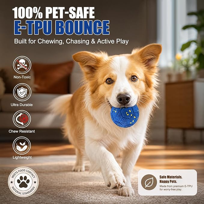 vinkey Smart Interactive Dog Toy, Dog Ball Toy, Automatic Moving, Bouncing, and Rotating, E-TPU Material, IP56 Waterproof Rating, Active Rolling Ball for Puppy, Medium and Large Dogs