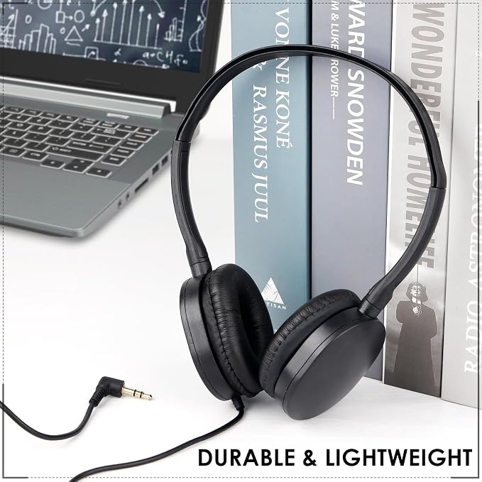 Headphones Bulk 100 Pack for School Classroom School Student Boys Girls Teens and Adult,Computer Earphones Class Set of Headphones for Students Online Lesson and Testing (Black)