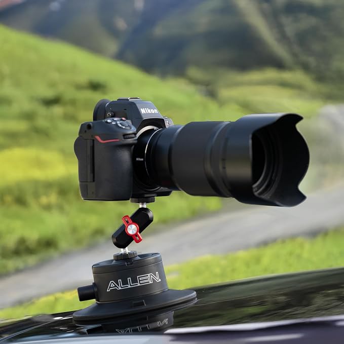 Allen Smart Suction® SNAP Camera Mount, Model SB-03, Compatible with DSLR, Mirrorless, Compact, DJI, Insta360, and GoPro-Style Action Cameras