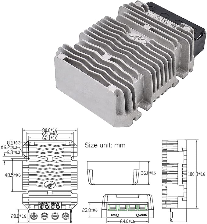 24V to 12V 60A 720W Step-Down Transformer DC to DC Buck Converter DIY Power Supply