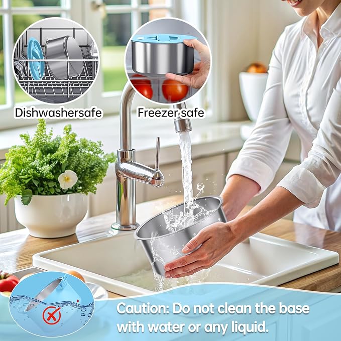 Electric Lunch Box Food Warmer, 34-Ounce Leakproof Portable Heated Lunch Container for Car, Truck, Office,Camping, 100W 12V/24V/110V/220V Bento Box Heater Gift For Women Men (Light Blue)