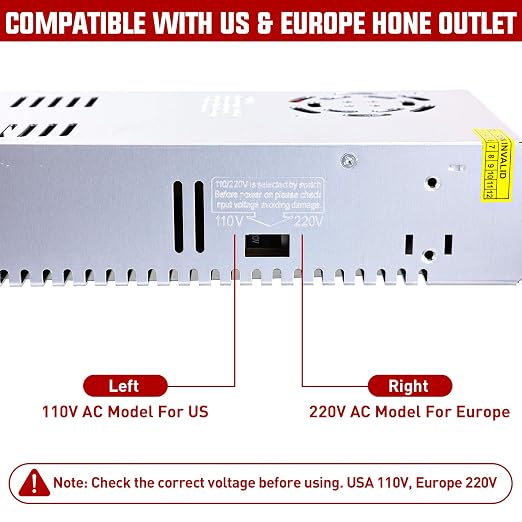 Nilight AC 110V/220V to DC 12V Voltage Converter 50A 600W Switching Power Supply Adapter Transformer Low Voltage Output LED Driver for LED Strip Light Radio CCTV Camera Security Video System