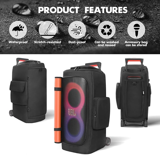 Speaker Cover Compatible with JBL PartyBox 320/PartyBox 310, Scratch-Resistant, Dustproof, Portable Case with Storage Bag for Outdoor Party Speaker