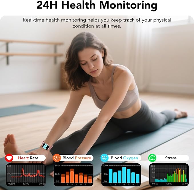 CASCHO Smart Watch for Women (2 Bands), Bluetooth Call Smartwatch with AI Voice,1.85" HD Fitness Watch,Heart Rate/SpO2/Steps/Sleep Monitor,120+ Sports Modes,IP68 Waterproof Watch for Android iOS-Rose