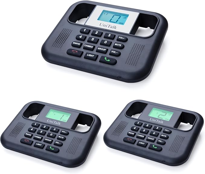 Wireless Intercoms for Home & Office, Two-Way Real-time Full-Duplex Voice System with Offline Voice Control & Monitor Function, Clear Sound, Up to 800 Meters (1/2 Mile) Range (UT-001-1F2P)
