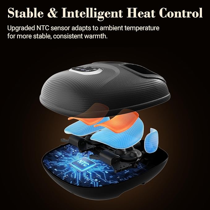 CuPiLo Foot Massager FSA Eligible HSA 2026 Upgraded, Birthday Gifts for Women Men Mom Dad, Feet Massager with Heat for Plantar Fasciitis Relief, 5 Levels Compression & Vibration Massage for Neuropathy