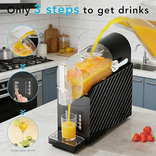 COWSAR 68 oz Slushie Machine, No Ice Needed, Slushy Machine for Home, Professional Frozen Drink Machine with Self-Cleaning Function, 3 Preset Slushie Maker for Frozen Juice, Smoothie, Milkshake