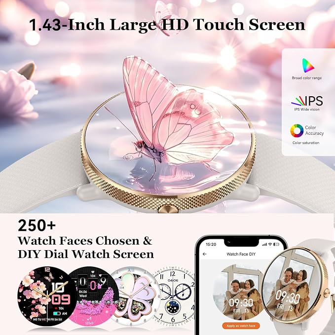 Smart Watch for Women Fitness Tracker: Waterproof Bluetooth Call Answer/Make Smart Watches for Android/iPhone Digital Women Smartwatch Activity Pedometer Heart Rate SpO2 Monitor 120+ Sports Model
