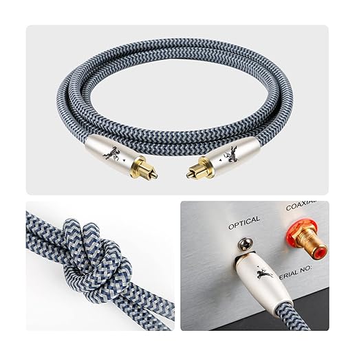 Premium Fiber Optic Audio Cable 6.5ft (2m) | Toslink S/PDIF | 24K Gold-Plated | Glass Core | for Soundbars, TVs, PS5, Xbox