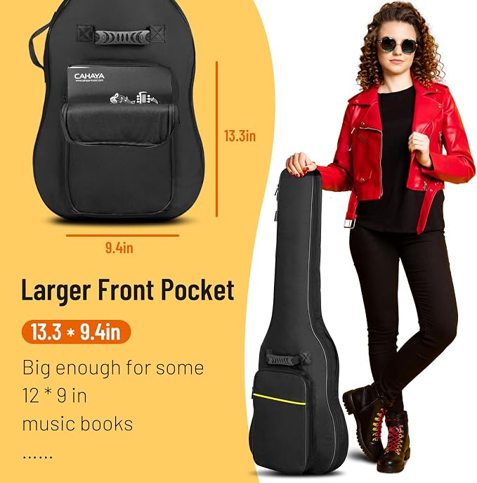 CAHAYA Electric Guitar Bag Gig Bag 6mm Padding Backpack Padded Soft Guitar Case Black CY0226