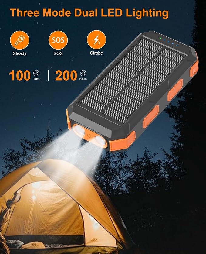 YELOMIN 38800mAh Solar Charger 59800mAh Solar Power Bank for Camping Hiking Travel and Storm Prep