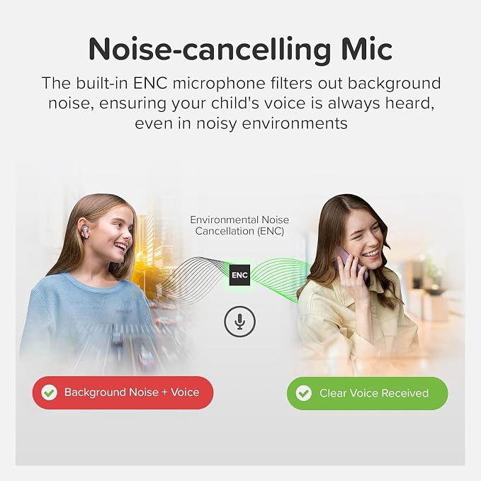 myFirst CareBuds Kids Wireless Earbuds, 85dB Volume Limiting Earbuds for Kids Ages 3-12, Bluetooth 5.3 Safe Hearing Protection, 36H Playtime, Small Ear Fit, IPX4 Waterproof, Easy Pairing
