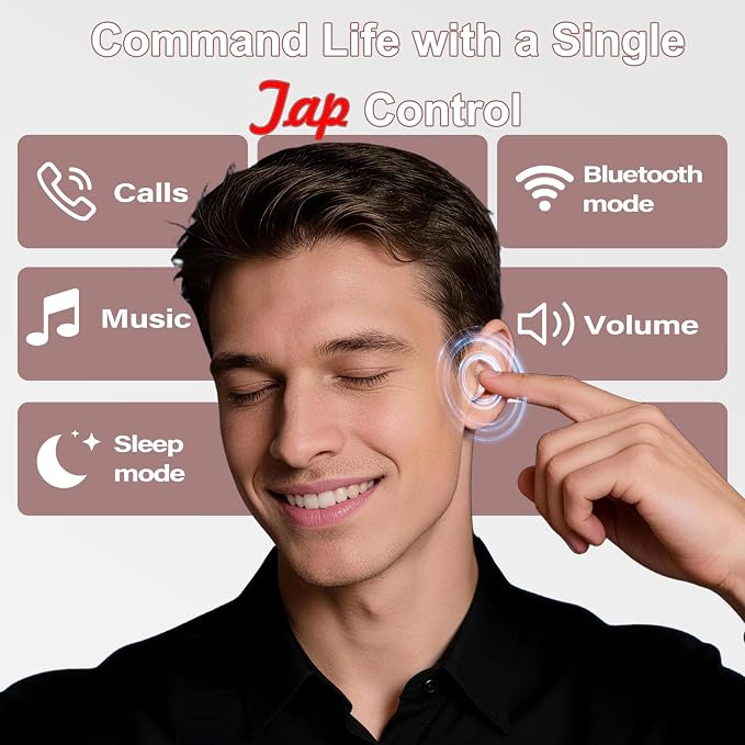 Sleep Earbuds Bluetooth 6.0 in Ear, 2026 New Mini Sleep Headphones with Sleep Monitor and APP, Sleepbuds for Side Sleepers, 48H Playtime Sleep Earphones with Personal Alarm/Small Earplugs, Rose Gold