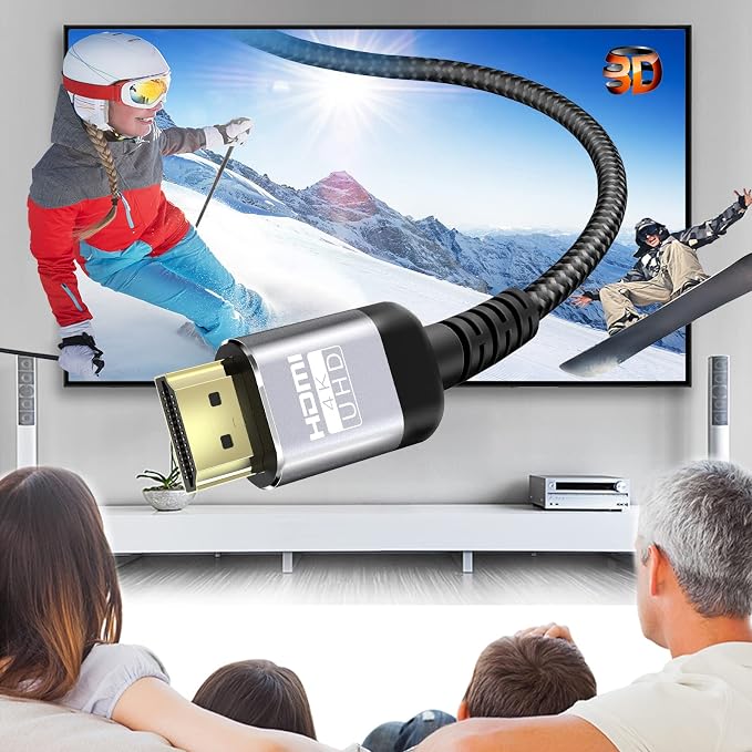 Soonsoonic 4K HDMI Cable 25 Foot | 18Gbps Ultra High Speed HDMI 2.0 Cable & 4K@60Hz HDR 3D ARC HDCP2.2 Ethernet HDMI Cord | for UHD TV Monitor Laptop Xbox PS4/PS5 ect (7.6m)