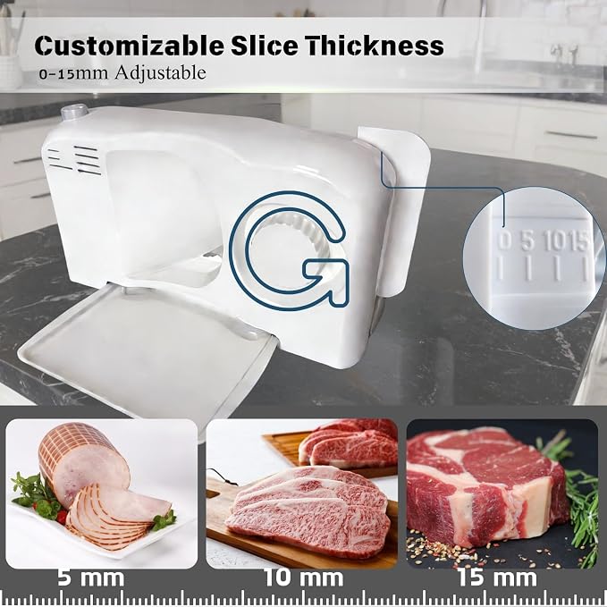 Electric Meat Slicer for Home+Food Dehydrator Machine, Portable Deli Meat Slicer & Food Dryer Dehydrators for Homemade Snacks, Meat, Herb, Bread, Jerky