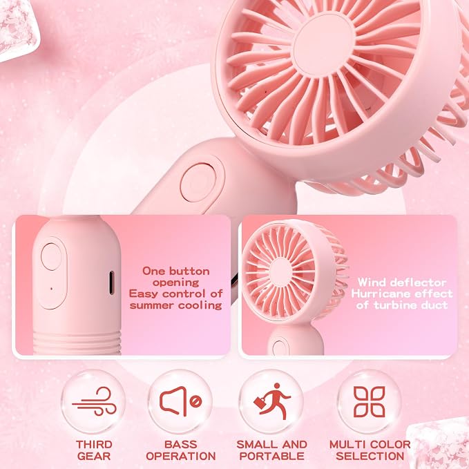 Rossesay 36 Pcs Mini Portable Fan Bulk Cute Handheld Lightweight Small Little Personal Hand Eyelash Fan 3 Speeds USB Rechargeable for Women Men Indoor Outdoor Makeup Travel (Pink)