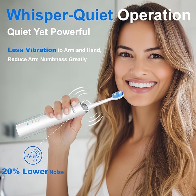 Sonic Electric Toothbrush for Adults and Teens,5+Years Battery Life, 48,800, Quiet Operation, Rechargeable,Genuine Waterproof, Operated Powered Tooth Brush,RelieveToothHealthProblems