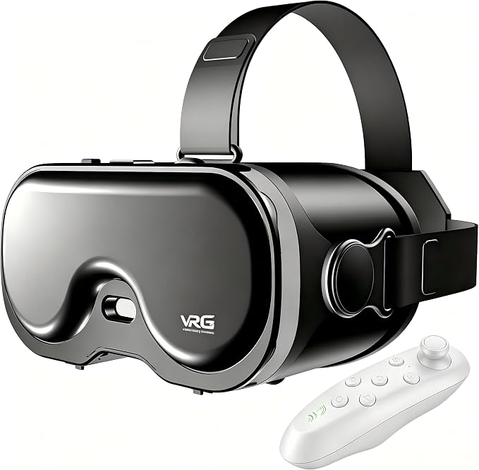 VR Headset for Phone, 3D Family Anti-Blue Eyes Protected HD Lenses, 120° FOV Virtual Reality Headsets VR Goggles for iPhone17/16/15/14/13/12/11, Samsung, Android (Jet-Black)