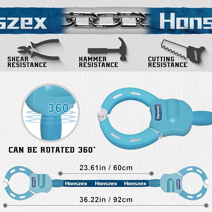 Scooter Lock, Scooter Locks Anti Theft, 36.22inch Colorful Electric Scooter Handcuff Lock, Bike Locks High Security with Key, Accessories for E Scooter, E Bike