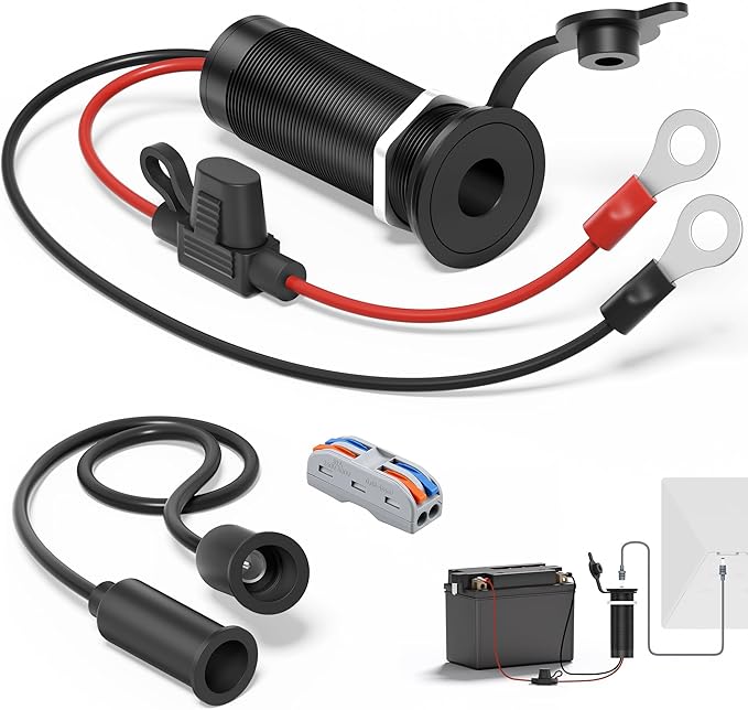 30V 2A Starlink Mini Power Supply Adapter Wall RV Pass Through Kit for RV | Aluminum Waterproof RV Power Socket 12V to 30V DC Step Up Converter with Fuse，30V Stable Output，12V Adapter Recessed Mount