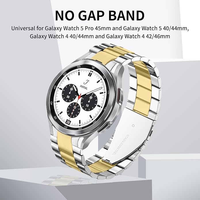 GOLDTOLUCK No Gap Stainless Steel Band Compatible with Samsung Galaxy Watch 8 7 6 5 4 Classic FE Pro Ultra 40mm 44mm 46mm 43mm 47mm 45mm 42mm Replacement Men Women Milanese Metal Elegant Casual