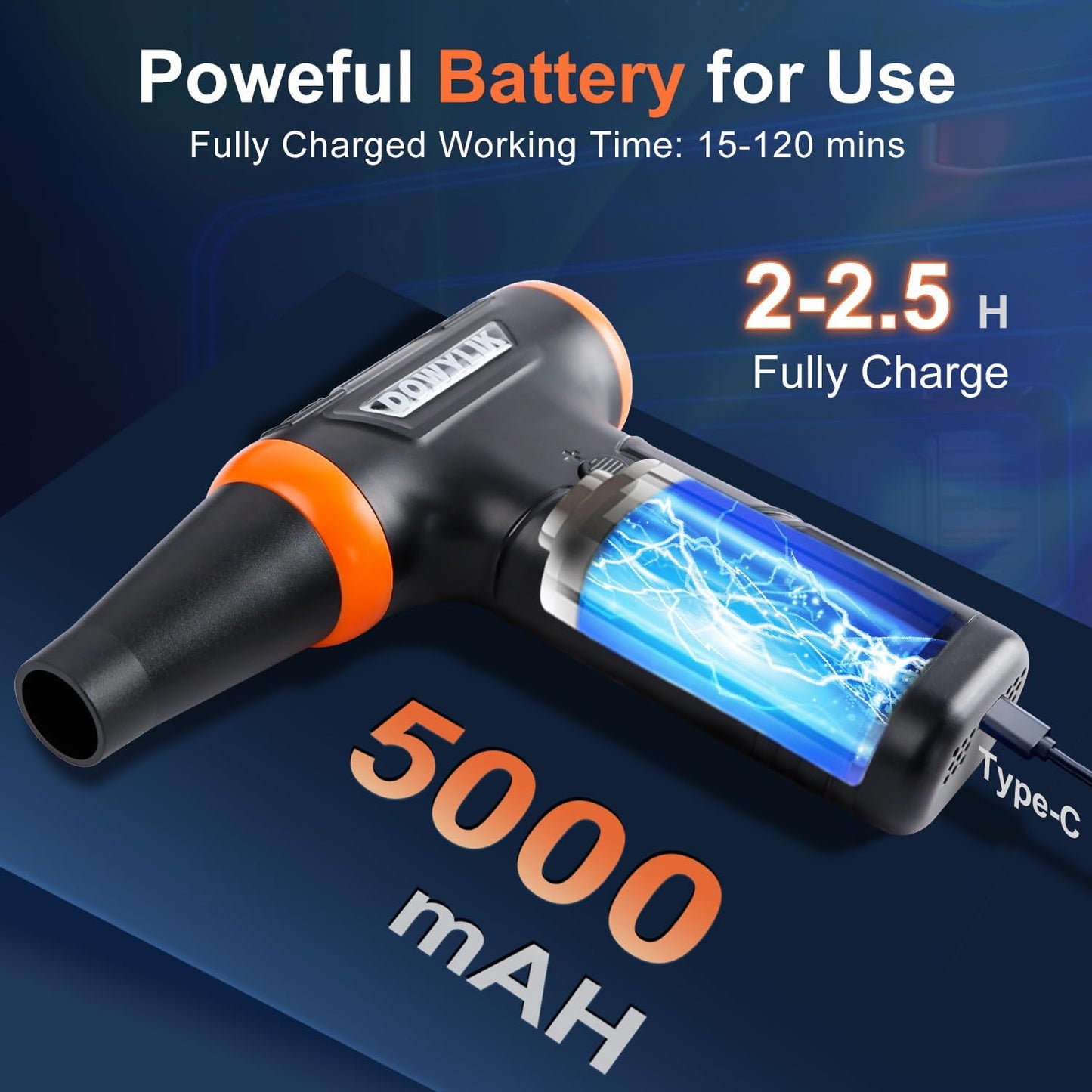 Compressed Air Duster, 220000RPM Canned Air Duster for Computer Cleaning Kit, 3 Speed Compressed Air Can with LED Light, Electric Air Duster for Cleanning Car, PC, Electronics