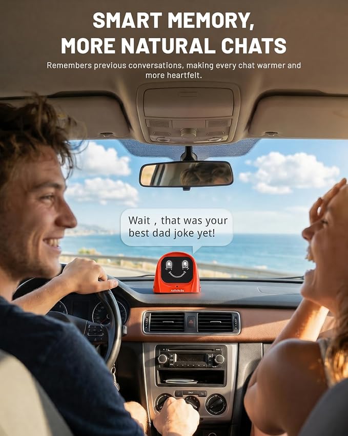 Smart AI Car Chat Robot, Voice Activated Assistant with Custom Personality, Hands-Free Driving Co-Pilot, in-Car & Home Use, Interactive Companion Robot