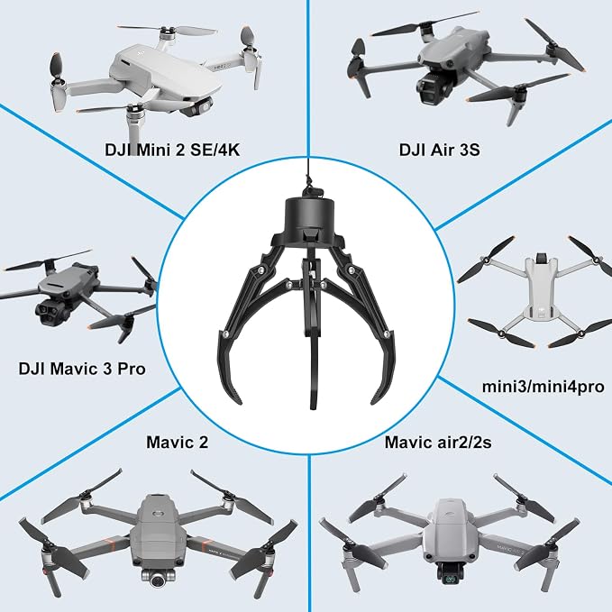 Mantis Claw Grabber for DJI Drones, Intelligent Manipulator for Mavic 3/Air 3/Mini 4 Pro/Mini 2, Rescue & Fishing Hook with Fixed-Point Drop (Drones Not Included)