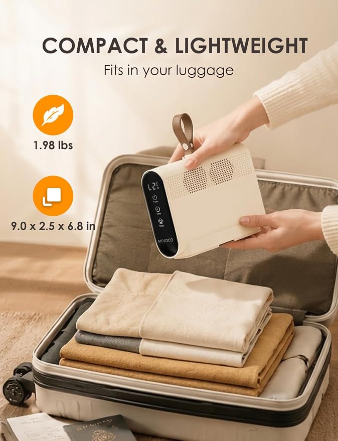 MOJOCO Travel Clothes Dryer - Global Voltage Mini Portable Dryer with Timer & Quiet Operation - Small & Compact dryer for Dorms, Apartments, RVs