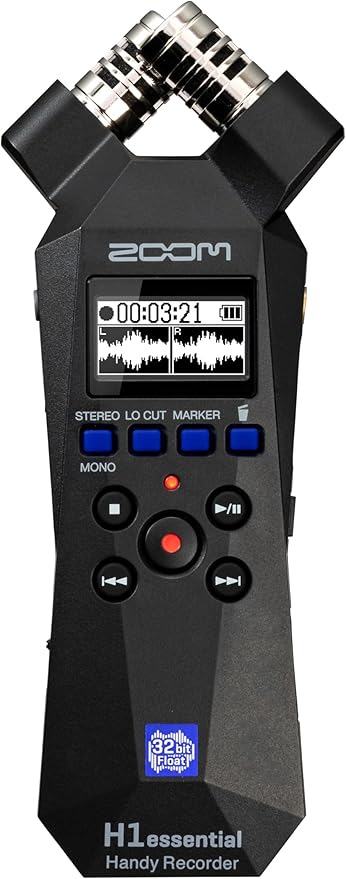 Zoom H1 Essential Handheld Recorder for Musicians, Podcasters & Filmmakers with Stereo Microphones, 32-Bit Float, USB Microphone Mode
