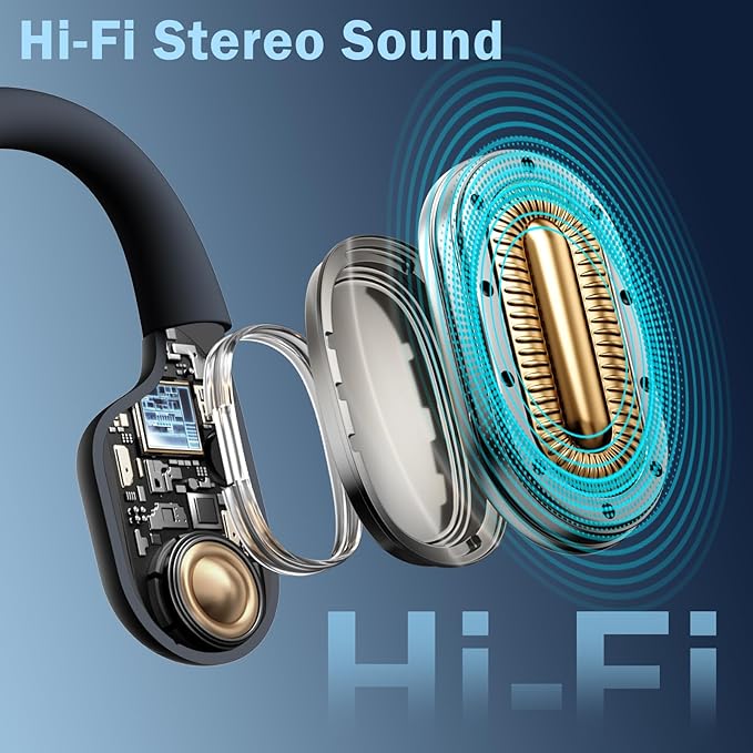 Swimming Headphones-Bone Conduction Headphones, IP68 Waterproof Open Earphones, LiteSurge Bluetooth 5.4 Underwater Sport Earbuds with 32 GB MP3 Memory for Swimming, Marathon-Dark Gray
