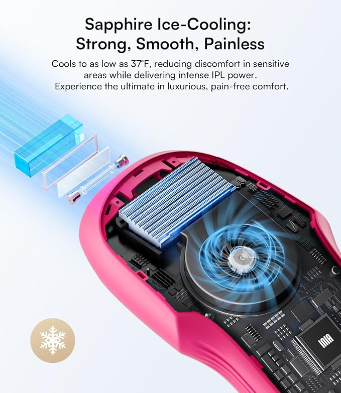 INIA Laser Hair Removal with Ice-Cooling Care for Women and Men, HAUTE Pro Painless at-Home IPL Hair Remover for Coarse Hair in Bikini and All Body Areas, Latest Generation for Effective Results