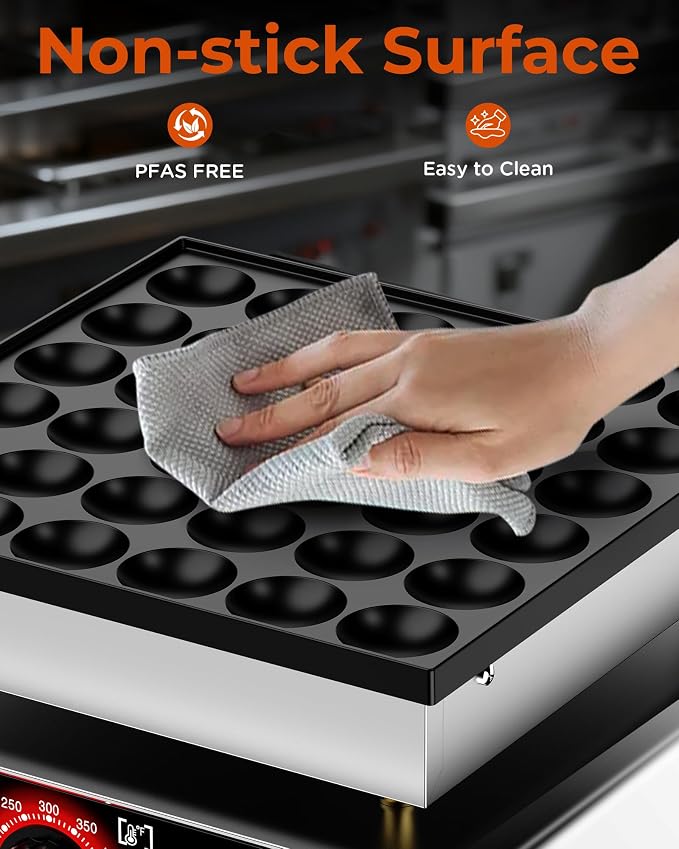 Mini Pancake Maker, 36PCS Maquina Para Mini Pancake, 950W Electric Pancake Machine with Non-Stick Coating, Time and Temp Control, for Home Restaurant Snacks